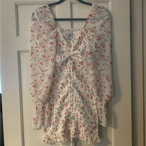 Wild flowers mini dress white